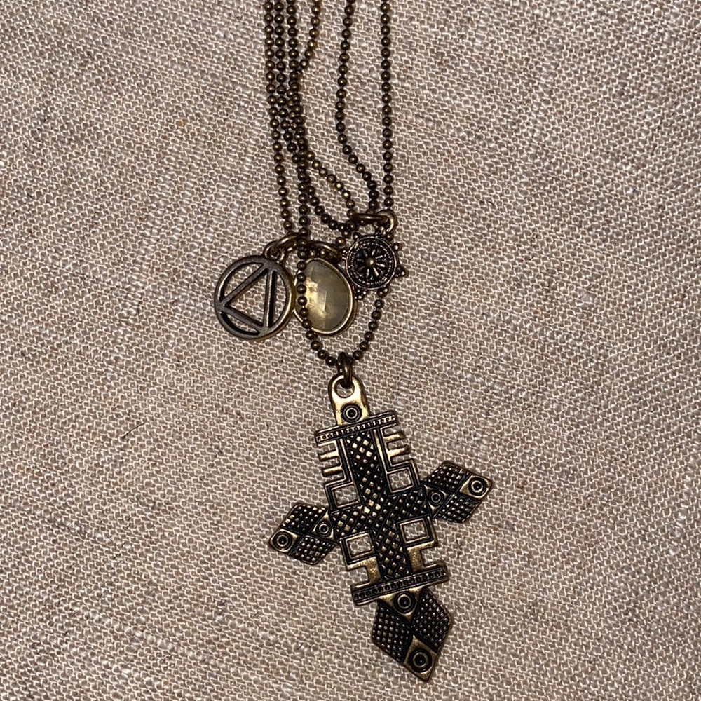 Women’s long chain layered Gold Necklace‎ - Picture 2 of 3